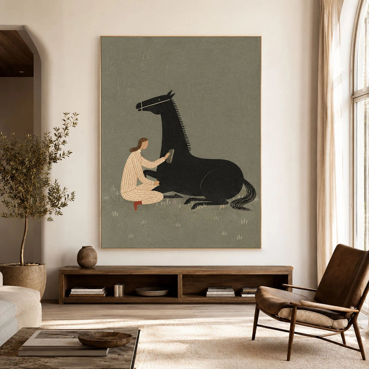 Resting in Kindred Company - interior setting 07 - vintage americana art painting
