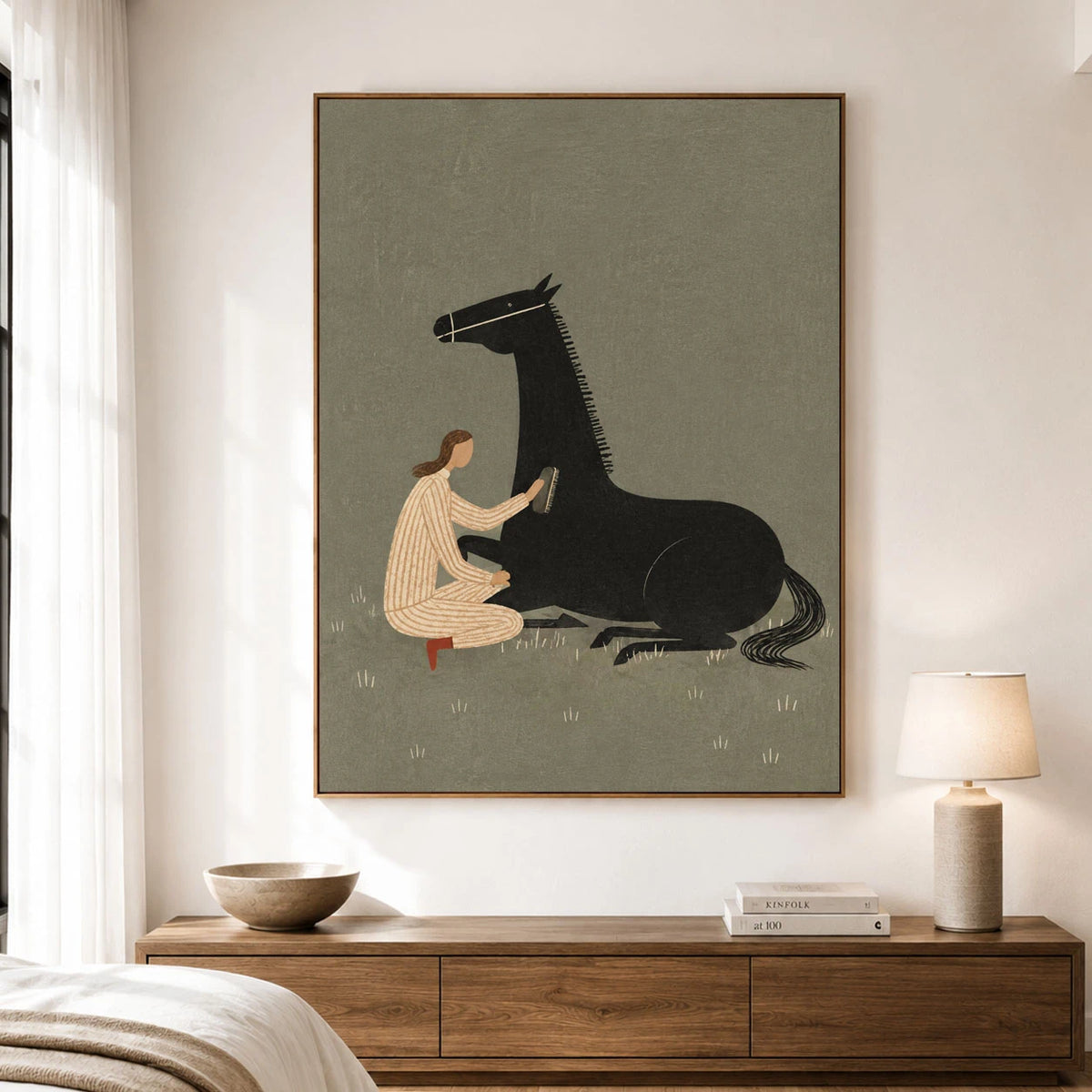 Resting in Kindred Company - interior setting 08 - vintage americana art painting