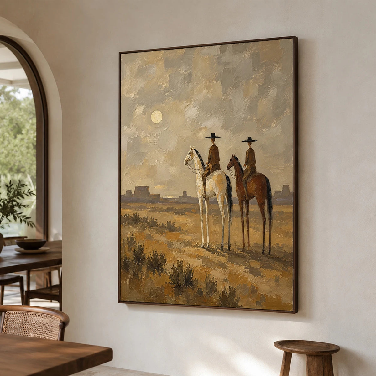 The Long Way Together - oblique view - vintage americana art painting