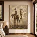 Two Riders Shared Silence - interior setting 03 - vintage americana art painting