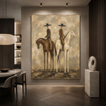 Two Riders Shared Silence - interior setting 05 - vintage americana art painting