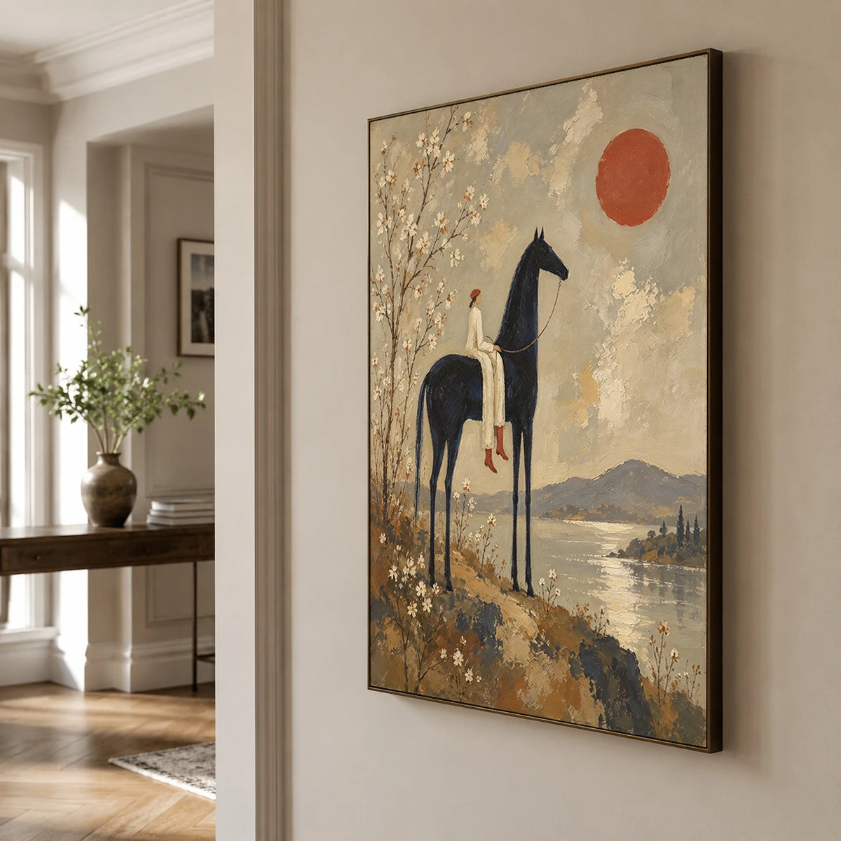 Under the Vermilion Sun - oblique view - vintage americana art painting