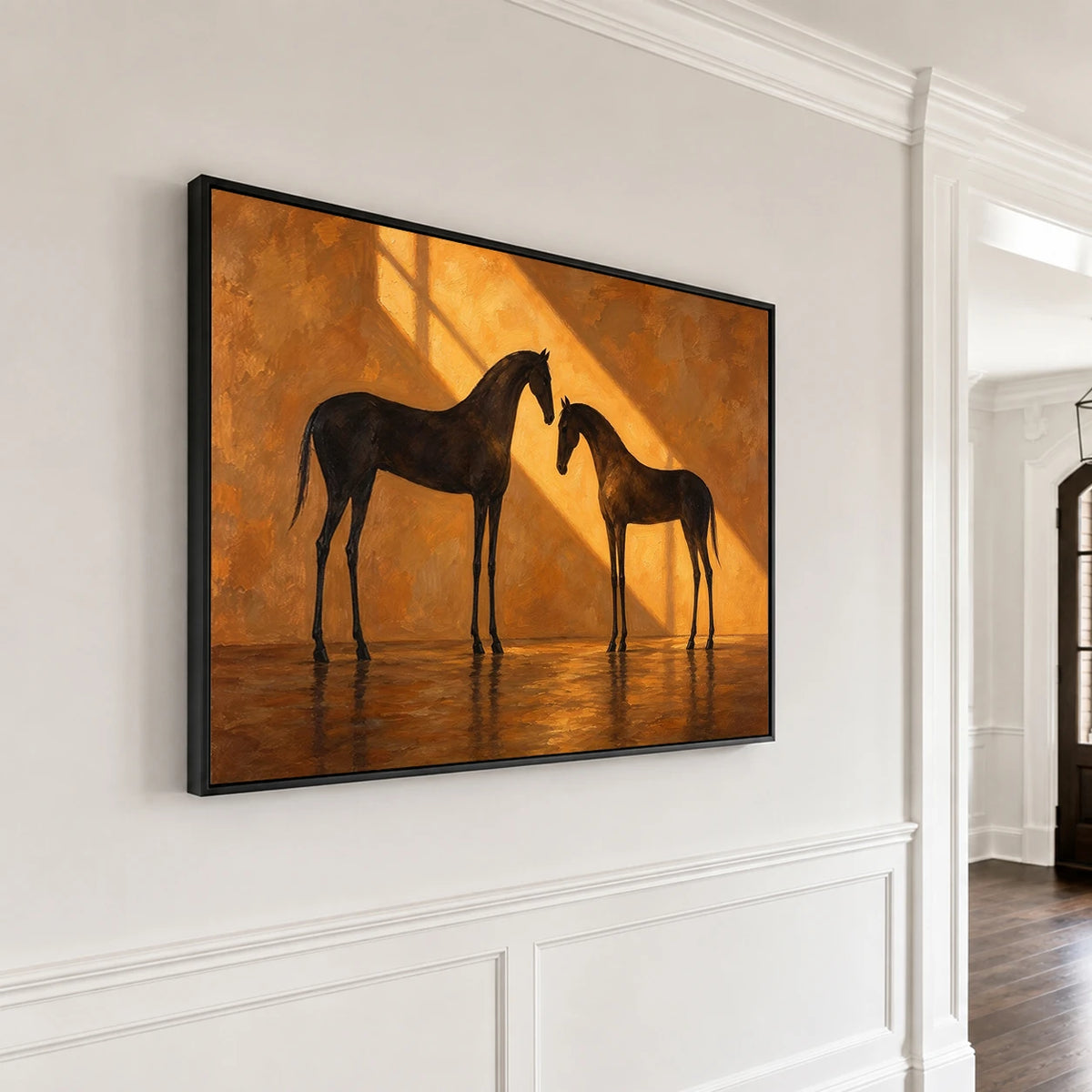 When Shadows Lean Closer - oblique view - vintage americana art painting