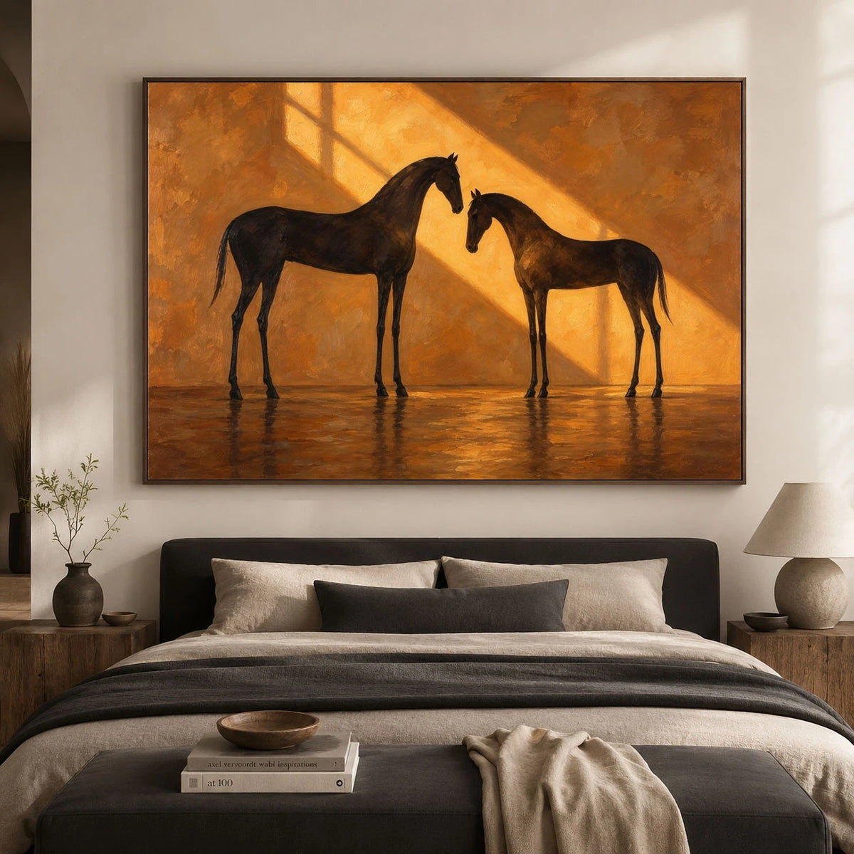 When Shadows Lean Closer - interior setting 04 - vintage americana art painting
