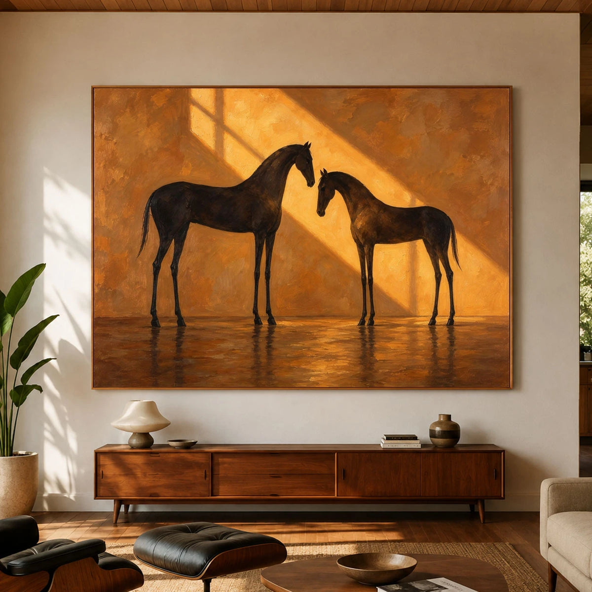 When Shadows Lean Closer - interior setting 06 - vintage americana art painting