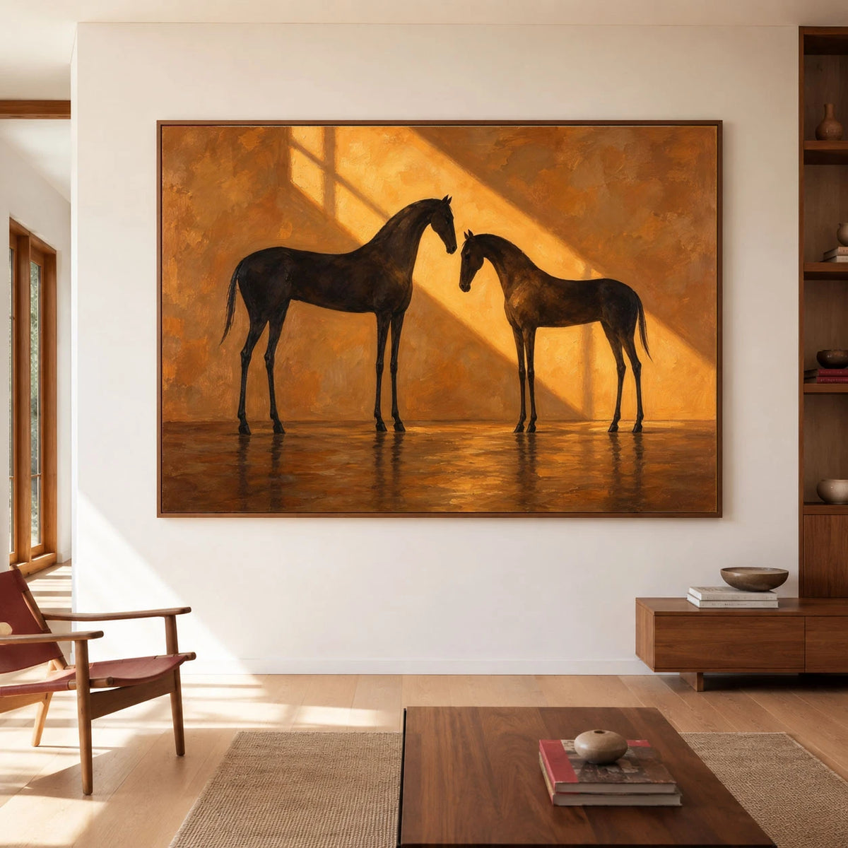 When Shadows Lean Closer - interior setting 08 - vintage americana art painting