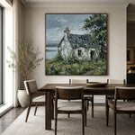 Weathered Coastal Haven - dining room - textured impasto artwork