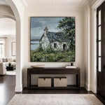 Weathered Coastal Haven - entryway - textured impasto artwork
