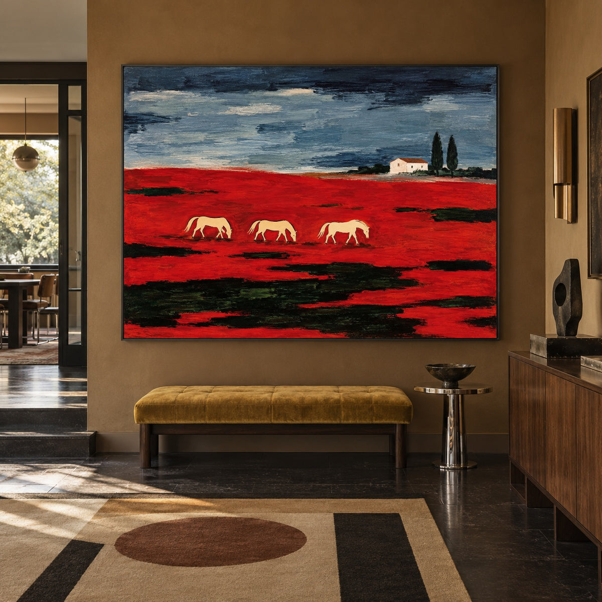 Crimson Range Companions - modern entry - western landscapes art painting