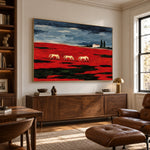 Crimson Range Companions - library lounge - western landscapes art painting