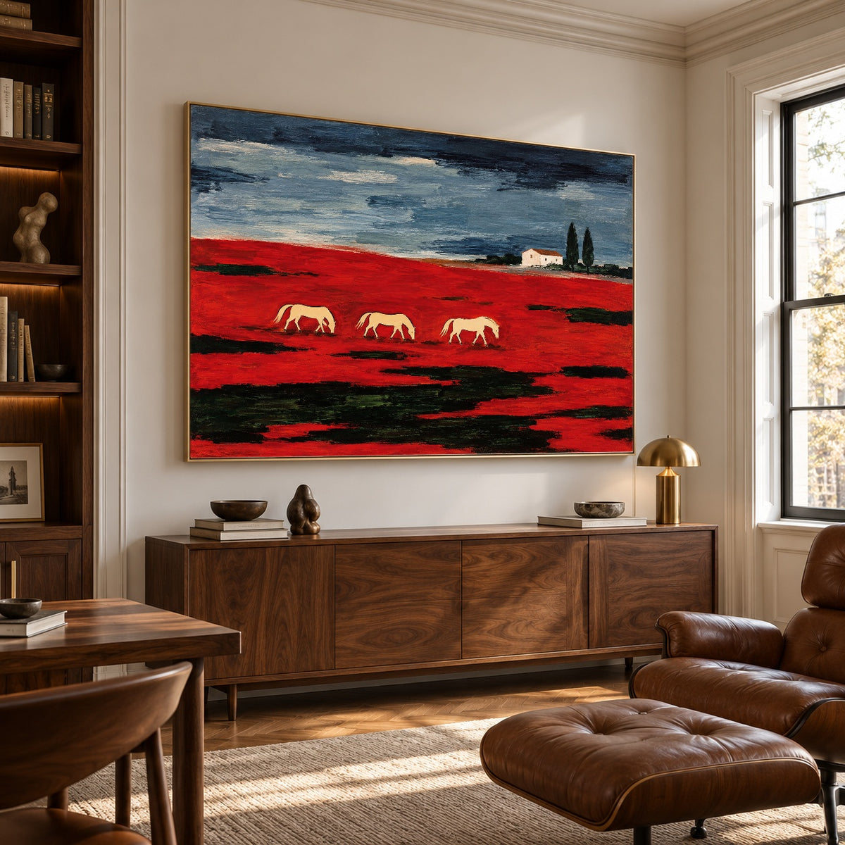 Crimson Range Companions - library lounge - western landscapes art painting
