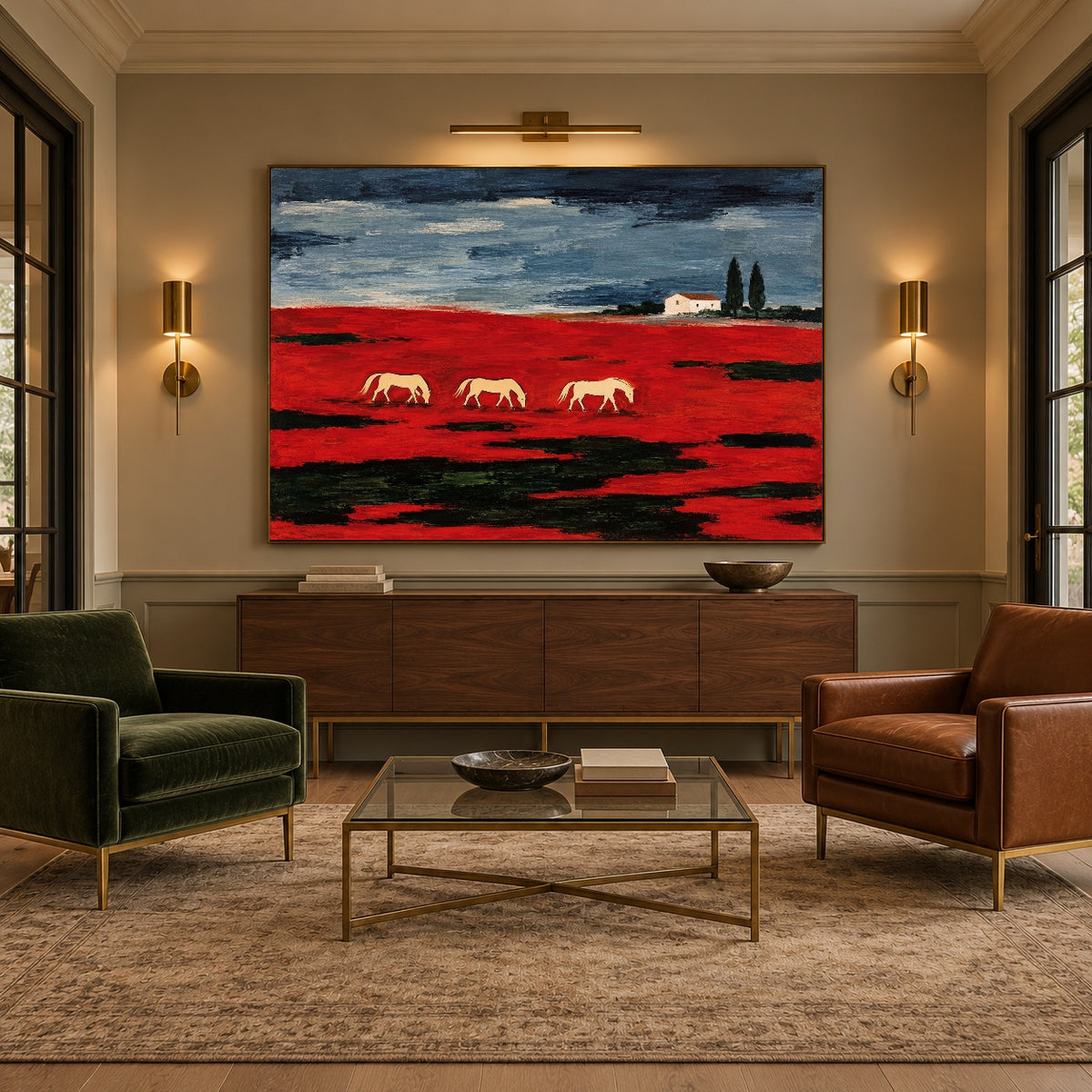 Crimson Range Companions - intimate lounge - western landscapes art painting