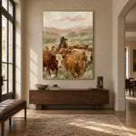 Homeward Through the Herd - entryway - western landscapes art painting
