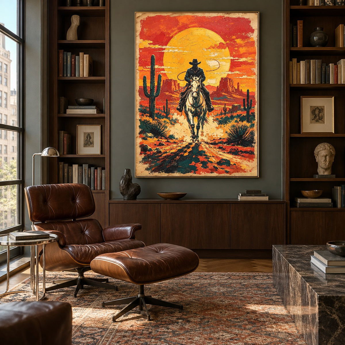 Into the Sunfire - library lounge - western landscapes art painting