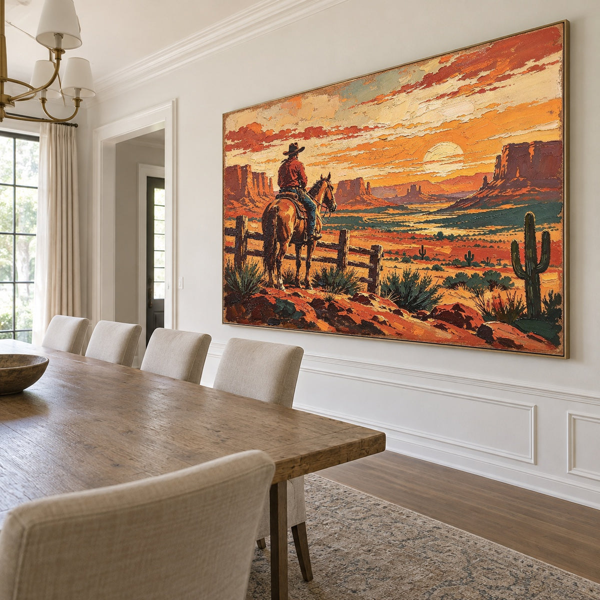 Last Light Outriders - dining room side - western landscapes art painting