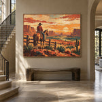 Last Light Outriders - staircase entry - western landscapes art painting