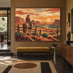 Last Light Outriders - modern entry - western landscapes art painting
