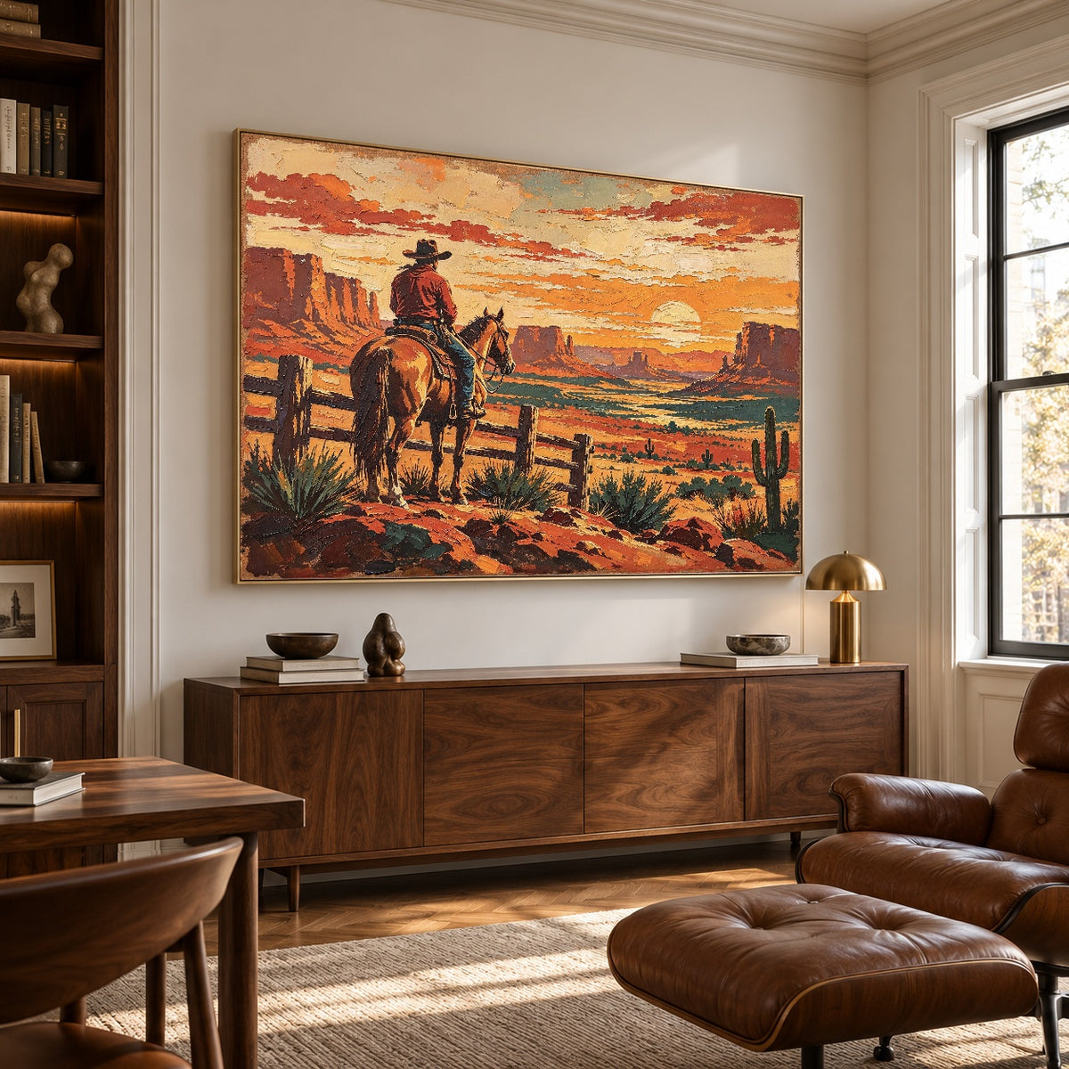Last Light Outriders - library lounge - western landscapes art painting