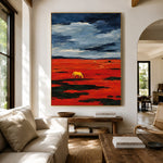 Solitary Crimson - living room hero - western landscapes art painting