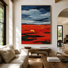 Solitary Crimson - living room hero - western landscapes art painting