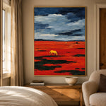 Solitary Crimson - bedroom - western landscapes art painting