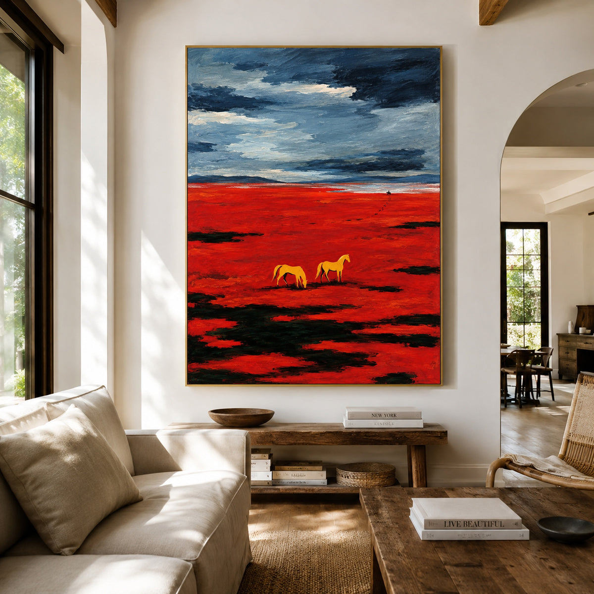 Together Across Crimson - living room hero - western landscapes art painting