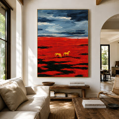 Together Across Crimson - living room hero - western landscapes art painting