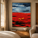 Together Across Crimson - bedroom - western landscapes art painting