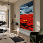 Together Across Crimson - modern living room - western landscapes art painting