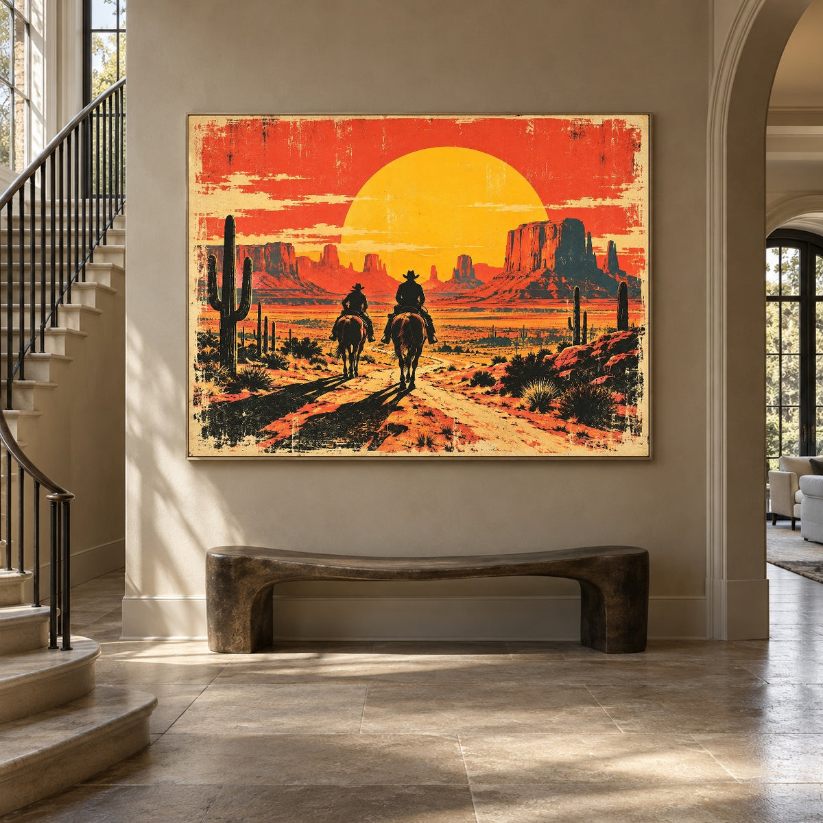 Where Sunset Leads - staircase entry - western landscapes art painting