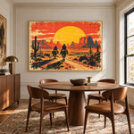 Where Sunset Leads - round table dining - western landscapes art painting