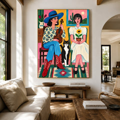A Song Between Friends - living room hero - western pop art painting