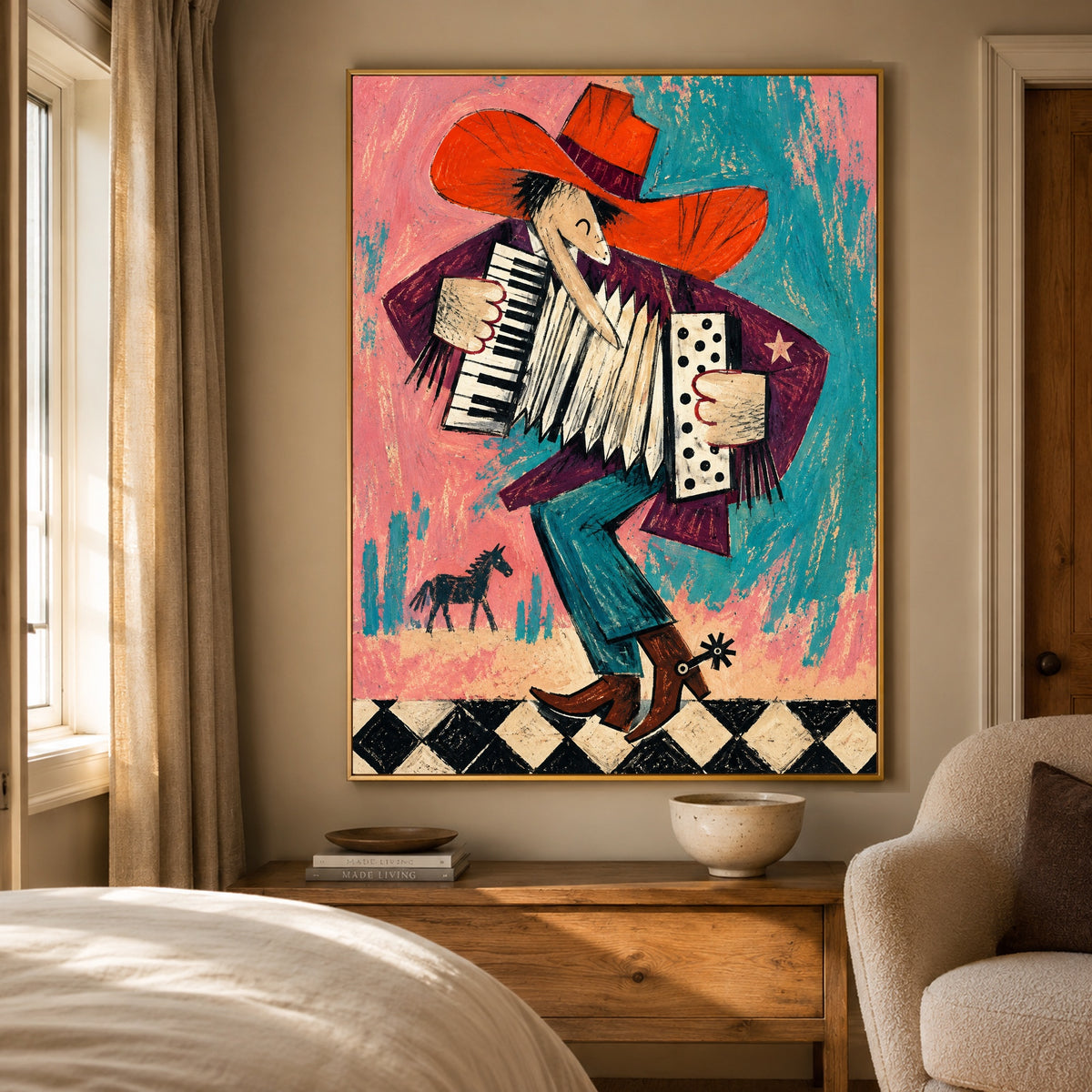 Accordion Afterglow - bedroom - western pop art painting