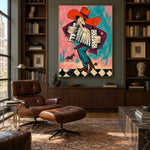 Accordion Afterglow - library lounge - western pop art painting