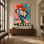 Accordion Afterglow - entryway - western pop art painting