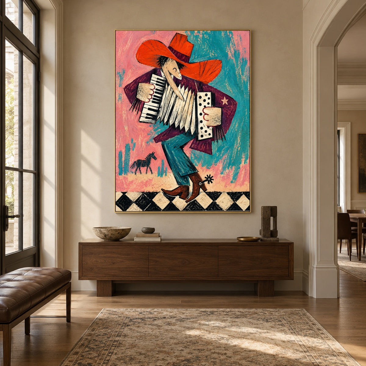 Accordion Afterglow - entryway - western pop art painting