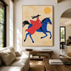 Blue Horse Ballad - living room hero - western pop art painting