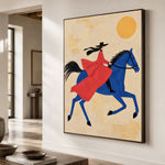 Blue Horse Ballad - oblique close view - western pop art painting