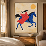 Blue Horse Ballad - bedroom - western pop art painting
