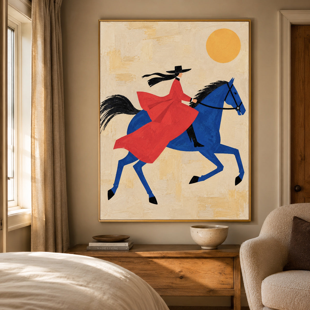Blue Horse Ballad - bedroom - western pop art painting