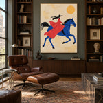 Blue Horse Ballad - library lounge - western pop art painting