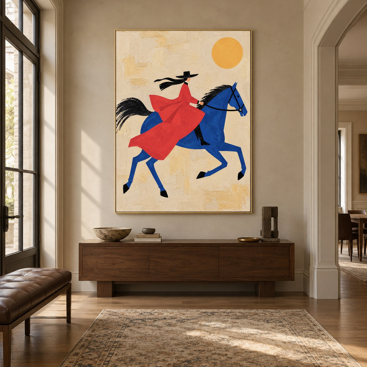 Blue Horse Ballad - entryway - western pop art painting