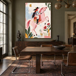 Blush Horizon Rider - wood dining room - western pop art painting