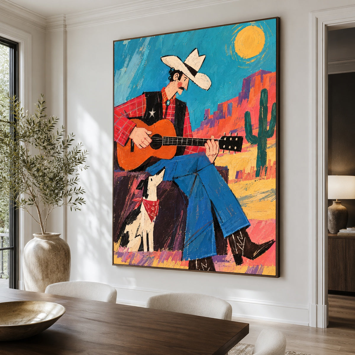 Canyon Chord Companion - dining room close - western pop art painting