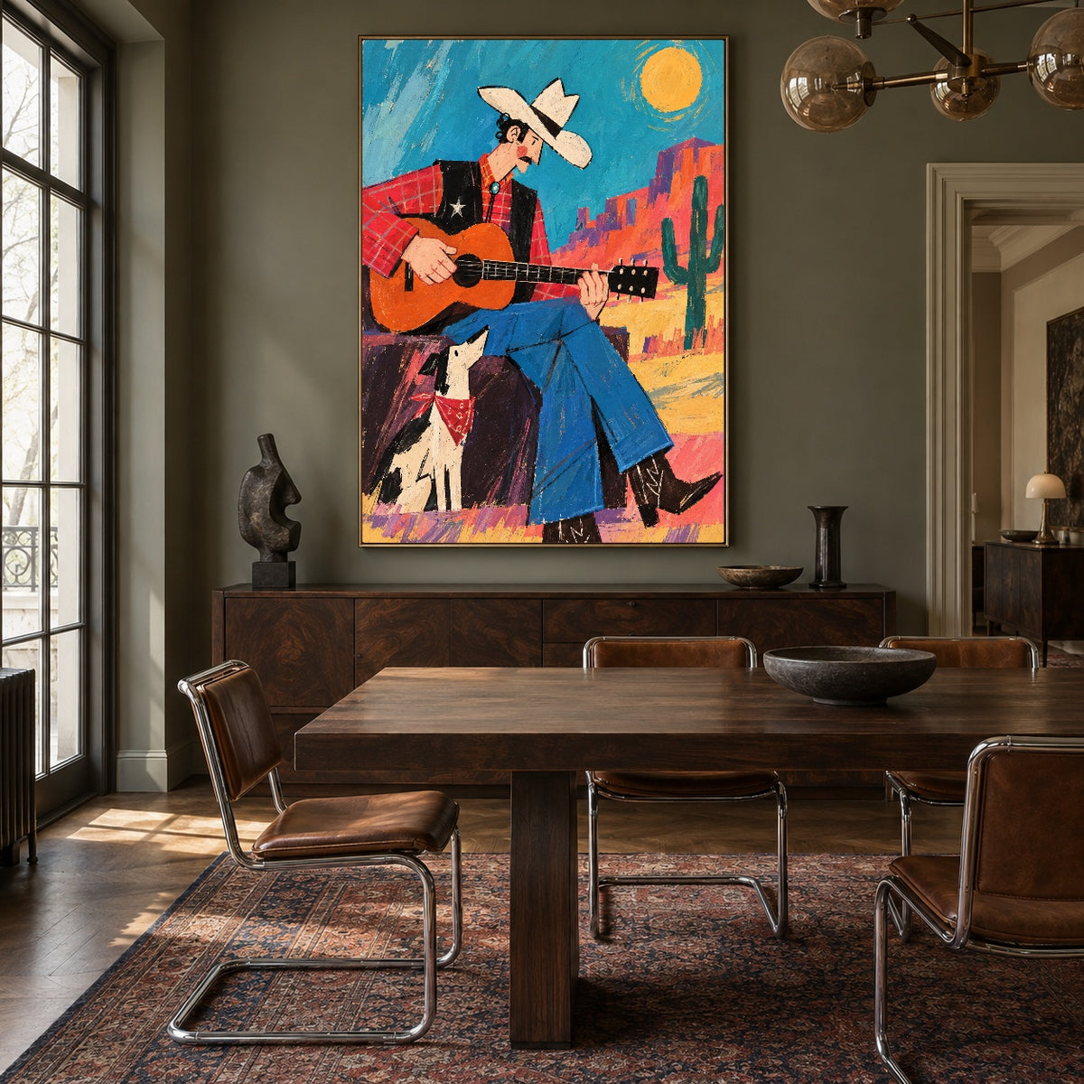 Canyon Chord Companion - wood dining room - western pop art painting