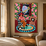 Cosmic Cowgirl Reverie - bedroom - western pop art painting