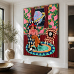 Cosmic Cowgirl Reverie - dining room close - western pop art painting