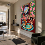 Cosmic Cowgirl Reverie - modern living room - western pop art painting