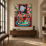 Cosmic Cowgirl Reverie - entryway - western pop art painting