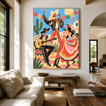Courtyard Carnival - living room hero - western pop art painting